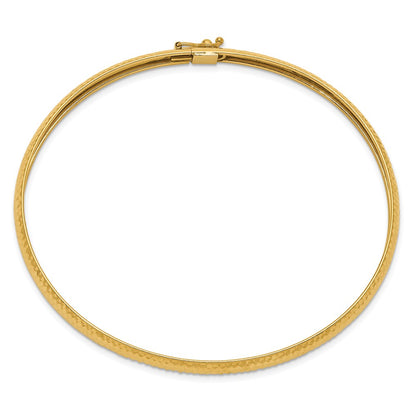 14k Yellow Gold Textured Flexible Bangle
