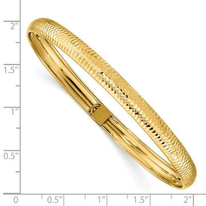14k Yellow Gold Textured Flexible Bangle