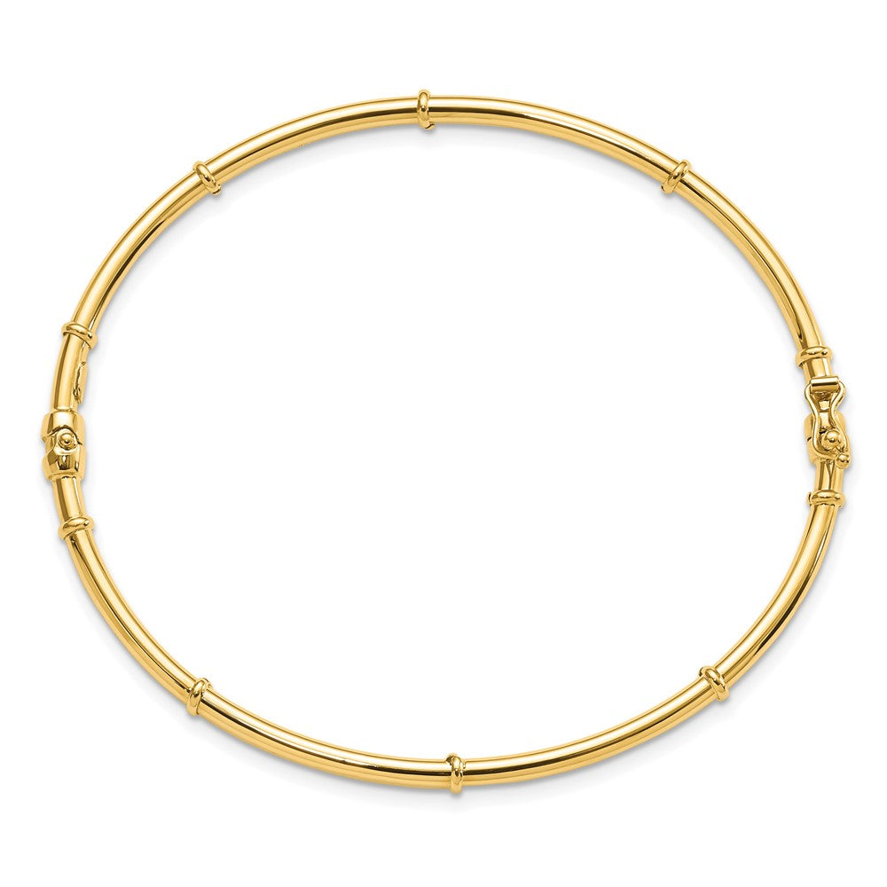 14k Yellow Gold Polished Fancy Hinged Bangle