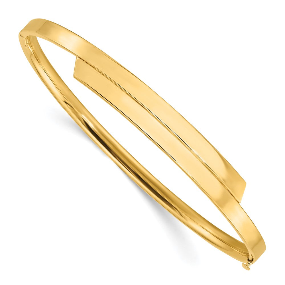 14k Yellow Goldy 2/16 Polished Overlap Hinged Bangle