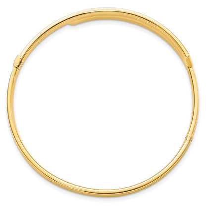 14k Yellow Goldy 2/16 Polished & Diamond-cut Overlap Hinged Bangle