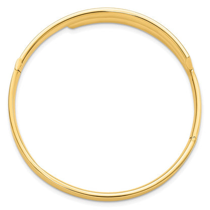 14k Yellow Goldy 3/16 Polished Overlap Hinged Bangle