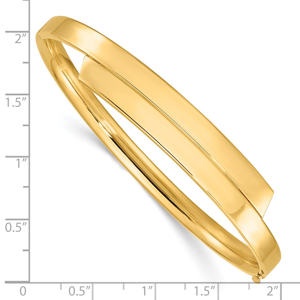 14k Yellow Goldy 3/16 Polished Overlap Hinged Bangle