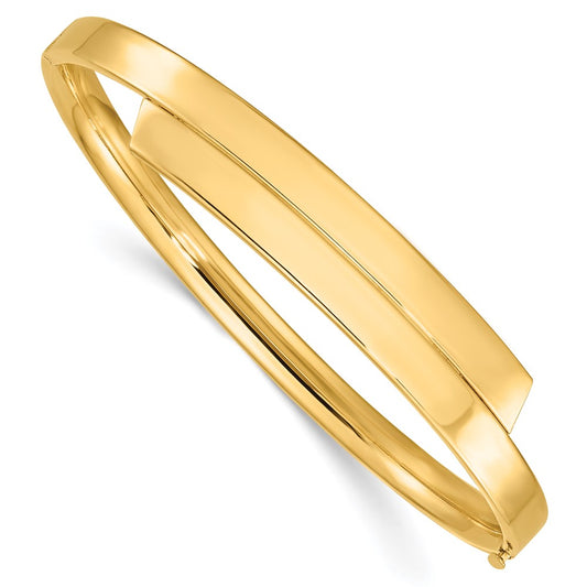 14k Yellow Goldy 3/16 Polished Overlap Hinged Bangle