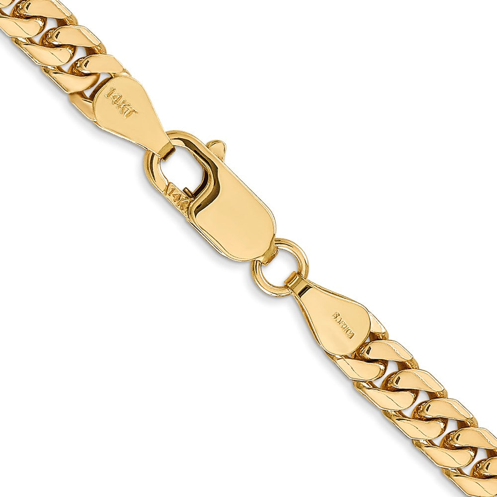 14K 22 inch 5mm Solid Miami Cuban Link with Lobster Clasp Chain Necklace