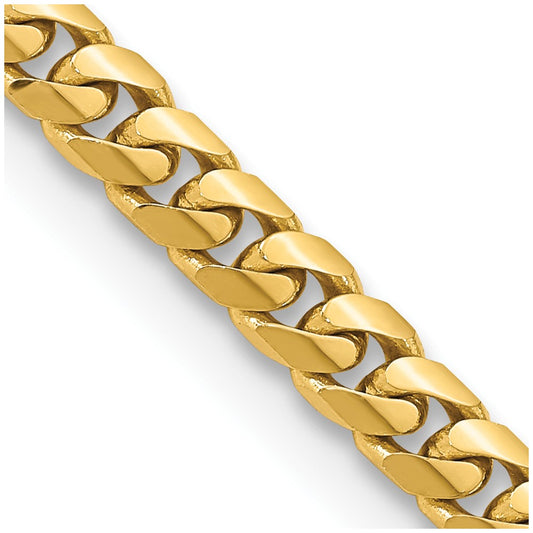 14K 18 inch 5mm Solid Miami Cuban Link with Lobster Clasp Chain Necklace
