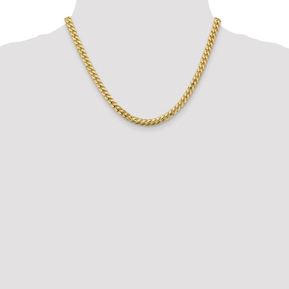 14K 18 inch 5.5mm Solid Miami Cuban Link with Lobster Clasp Chain Necklace