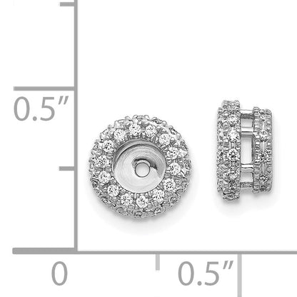 Solid 14k White Gold 3/8ct Simulated CZ Earring JacKets