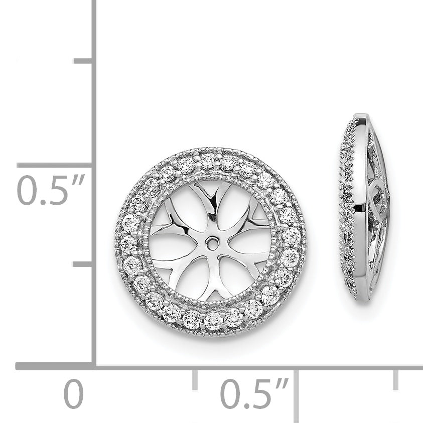 Solid 14k White Gold 3/8ct Simulated CZ Earring JacKets