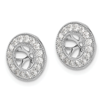 Solid 14k White Gold 3/4ct Simulated CZ Earring JacKets