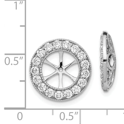 Solid 14k White Gold 1-1/6ct Simulated CZ Earring JacKets