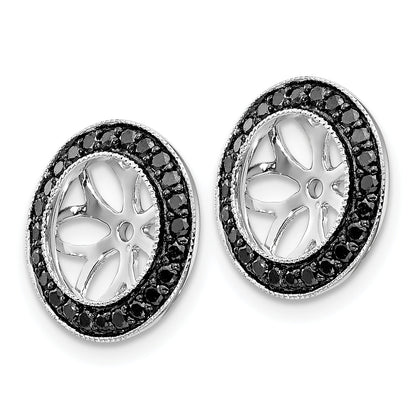 Solid 14k White Gold 3/8ct BlacK Simulated CZ Earring JacKets