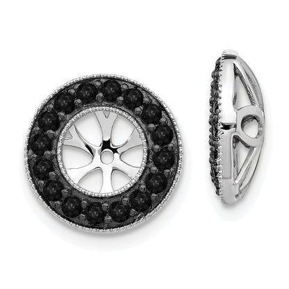Solid 14k White Gold 3/4ct BlacK Simulated CZ Earring JacKets