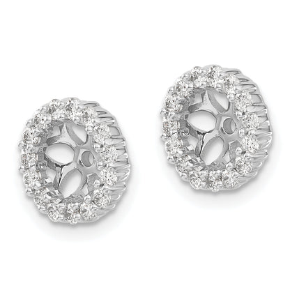 Solid 14k White Gold Simulated CZ Earring JacKets