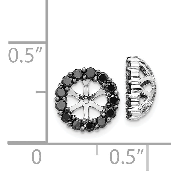 Solid 14k White Gold BlacK Simulated CZ Earring JacKets