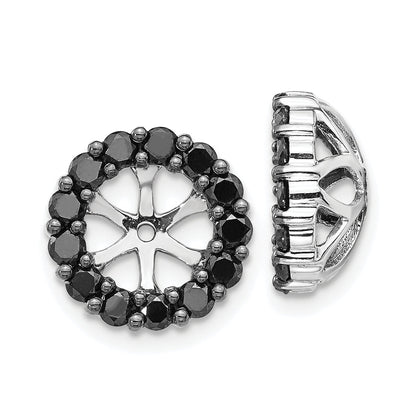 Solid 14k White Gold BlacK Simulated CZ Earring JacKets