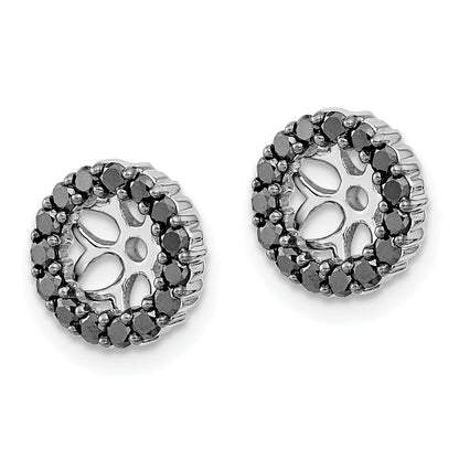 Solid 14k White Gold BlacK Simulated CZ Earring JacKets