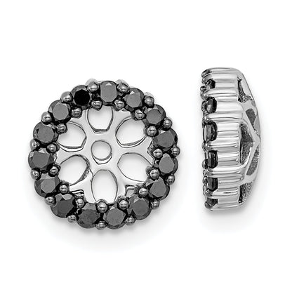 Solid 14k White Gold BlacK Simulated CZ Earring JacKets