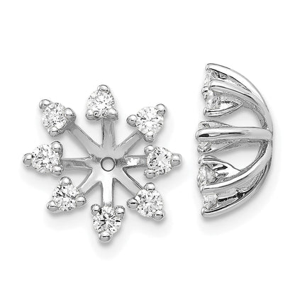 Solid 14k White Gold AA Fancy Simulated CZ Earring JacKet