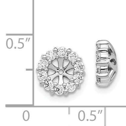 Solid 14k White Gold Simulated CZ Earring JacKets