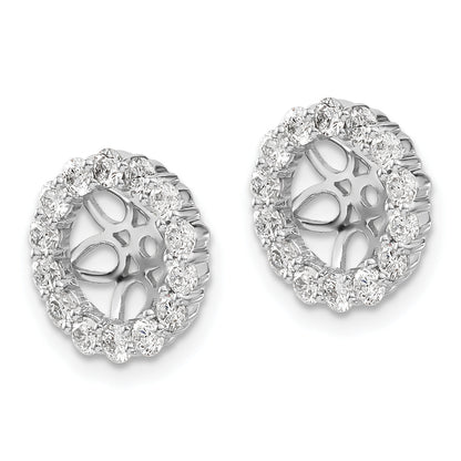 Solid 14k White Gold Simulated CZ Earring JacKets