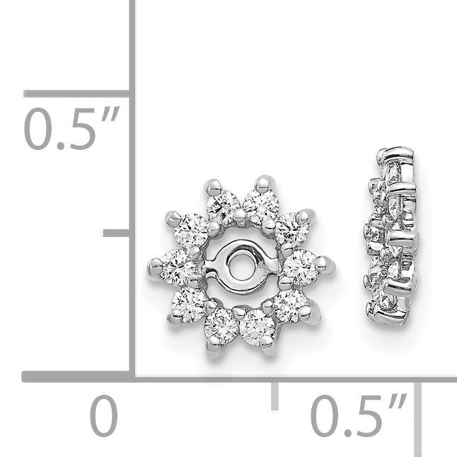 Solid 14k White Gold AA Fancy Simulated CZ Earring JacKet