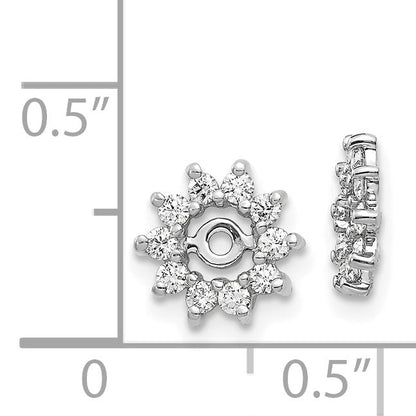 Solid 14k White Gold AA Fancy Simulated CZ Earring JacKet