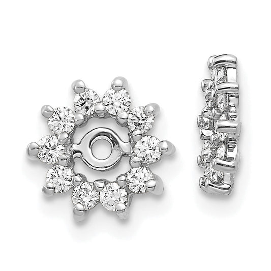 Solid 14k White Gold AA Fancy Simulated CZ Earring JacKet