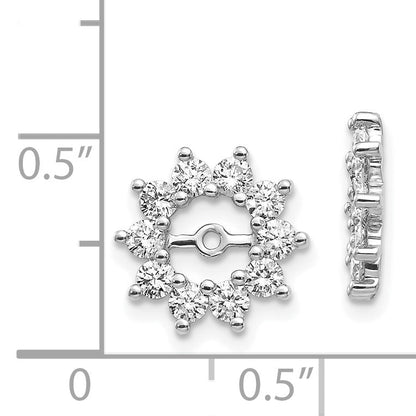 Solid 14k White Gold AA Fancy Simulated CZ Earring JacKets