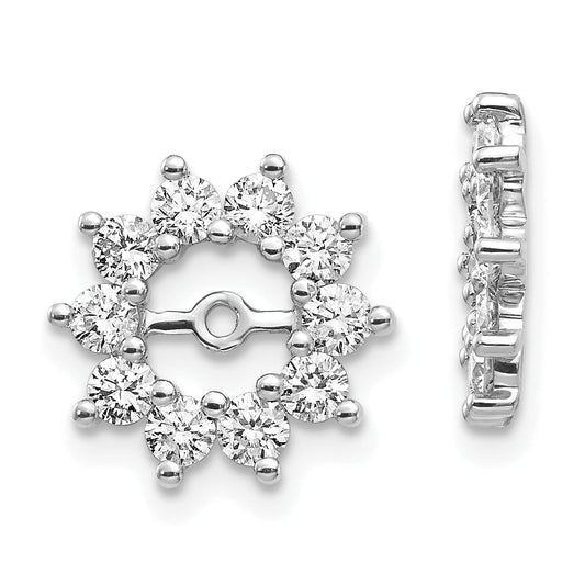 Solid 14k White Gold AA Fancy Simulated CZ Earring JacKets