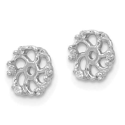 Solid 14k White Gold AA Simulated CZ Earring JacKet