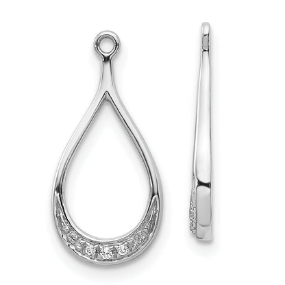 Solid 14k White Gold Simulated CZ Earring JacKets
