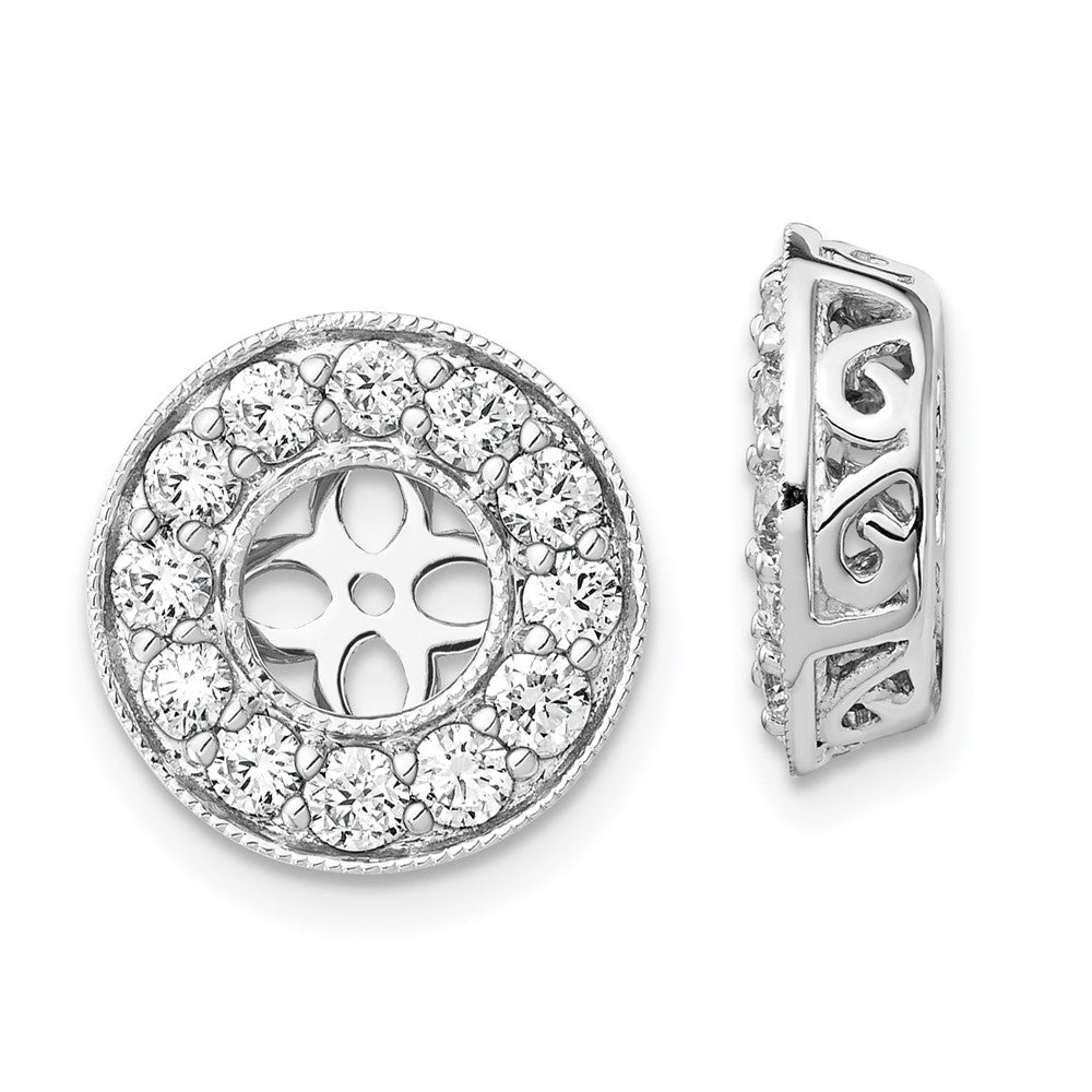 14k White Gold True Origin Lab Grown Real Diamond VS/SI, D E F, Earring Jackets EM1001-100-WLD