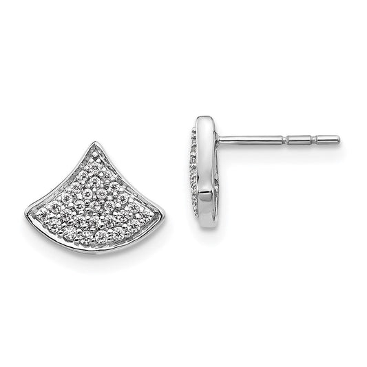 14k White Gold Real Diamond Fancy Post Earrings EM3700-020-WA