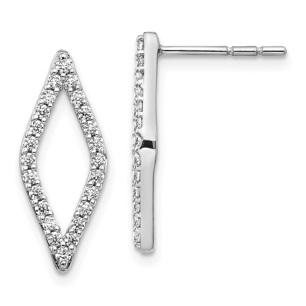 14k White Gold Real Diamond Fancy Earrings EM3703-050-WA