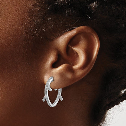 Solid 14k White Gold Simulated CZ Fancy Earrings