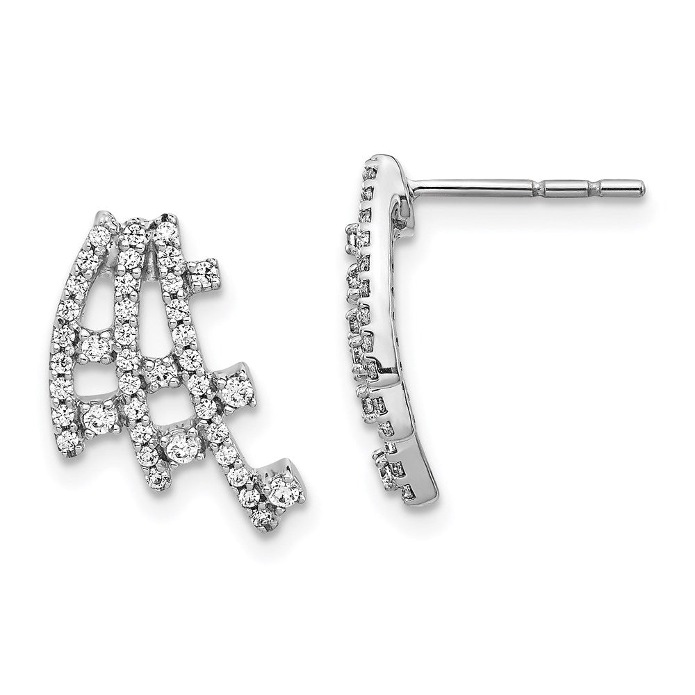 14k White Gold Real Diamond Earrings EM3798-038-WA