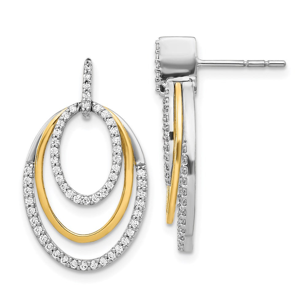 14k Yellow Gold Two-tone Real Diamond Earrings EM3820-050-YWA