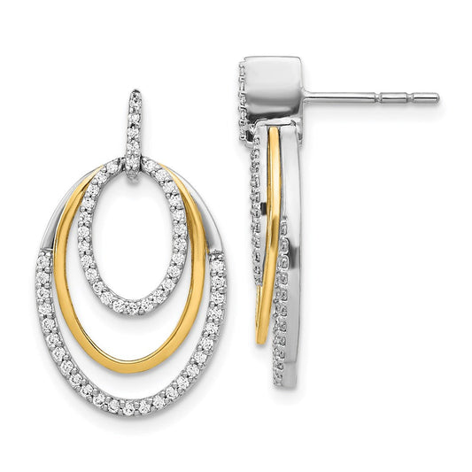 14k Yellow Gold Two-tone Real Diamond Earrings EM3820-050-YWA