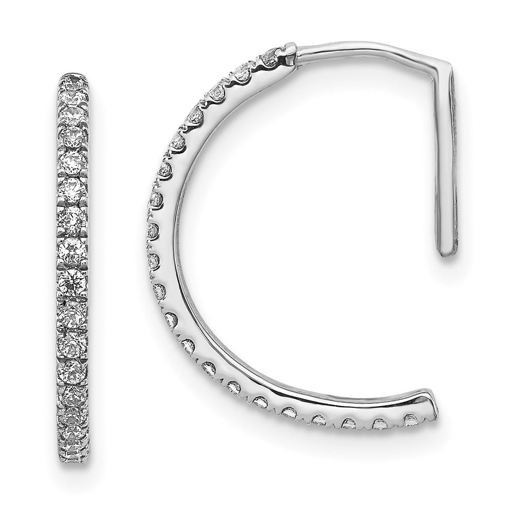 14k White Gold Real Diamond Fancy Earrings EM3863-033-WA