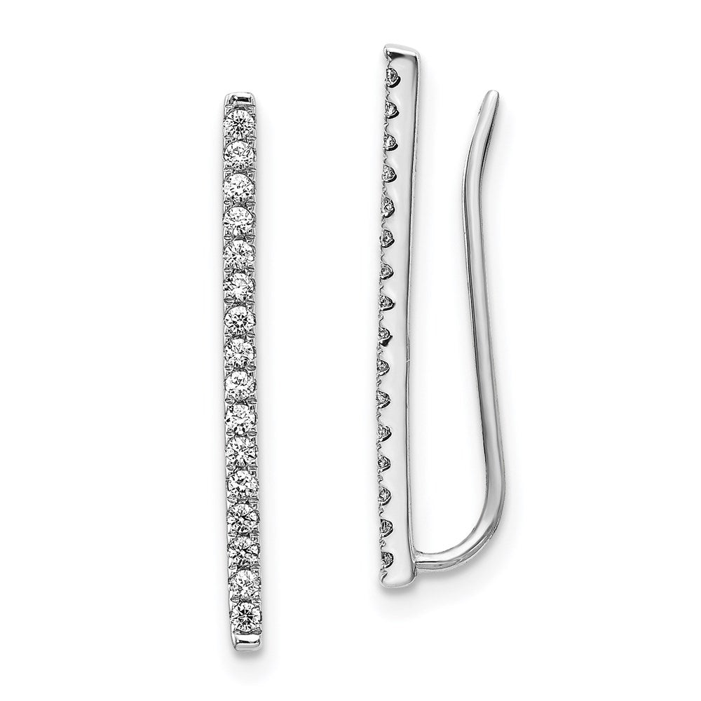 14k White Gold Real Diamond Fancy Earrings EM3864-025-WA