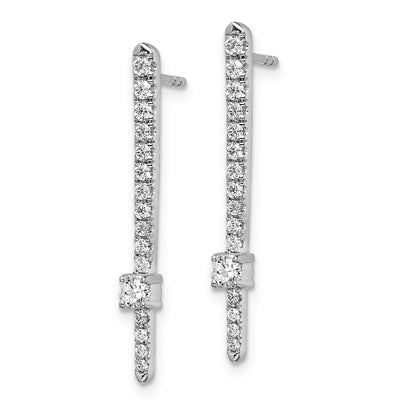 Solid 14k White Gold Simulated CZ Fancy Earrings