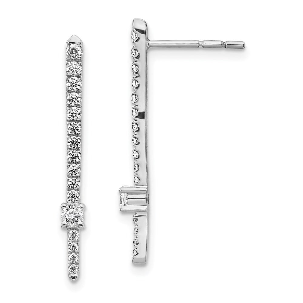 14k White Gold Real Diamond Fancy Earrings EM3877-050-WA