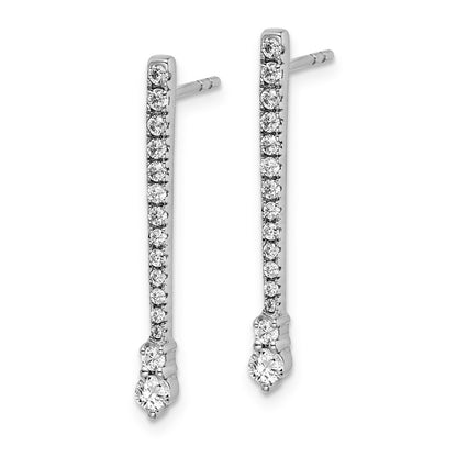 Solid 14k White Gold Simulated CZ Fancy Earrings