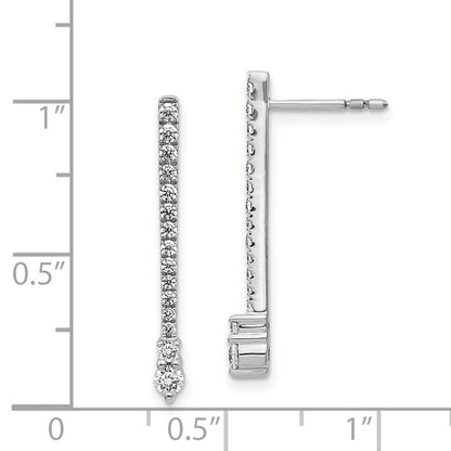 Solid 14k White Gold Simulated CZ Fancy Earrings