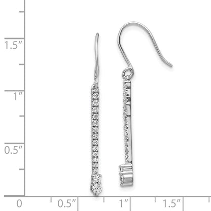 Solid 14k White Gold Simulated CZ Fancy Earrings