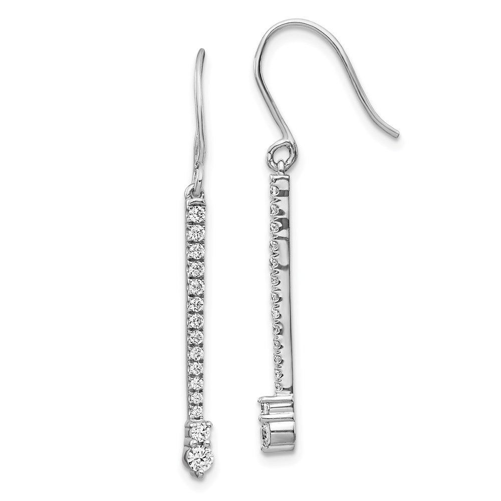 14k White Gold Real Diamond Fancy Earrings EM3879-050-WA