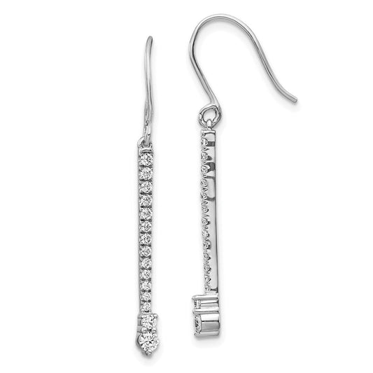 14k White Gold Real Diamond Fancy Earrings EM3879-050-WA