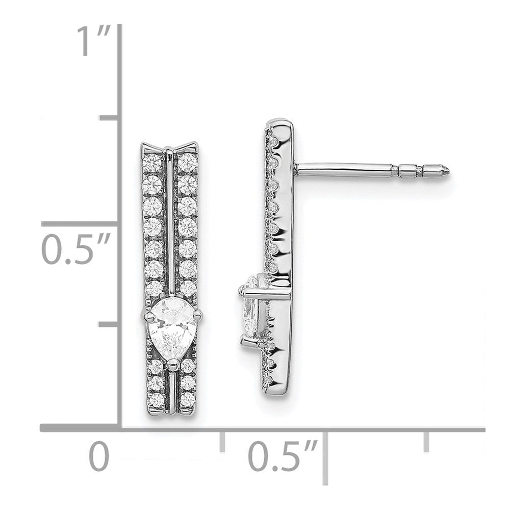 Solid 14k White Gold Simulated CZ Fancy Earrings