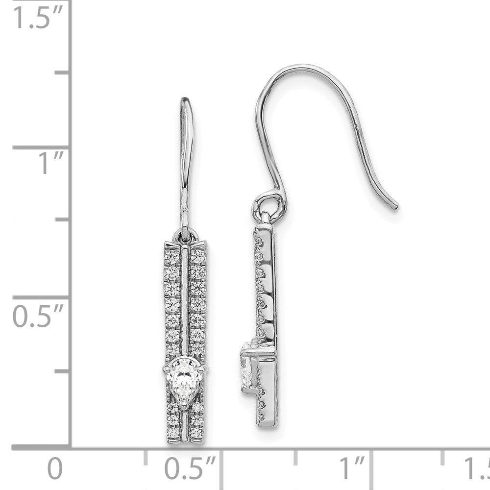 Solid 14k White Gold Simulated CZ Fancy Earrings